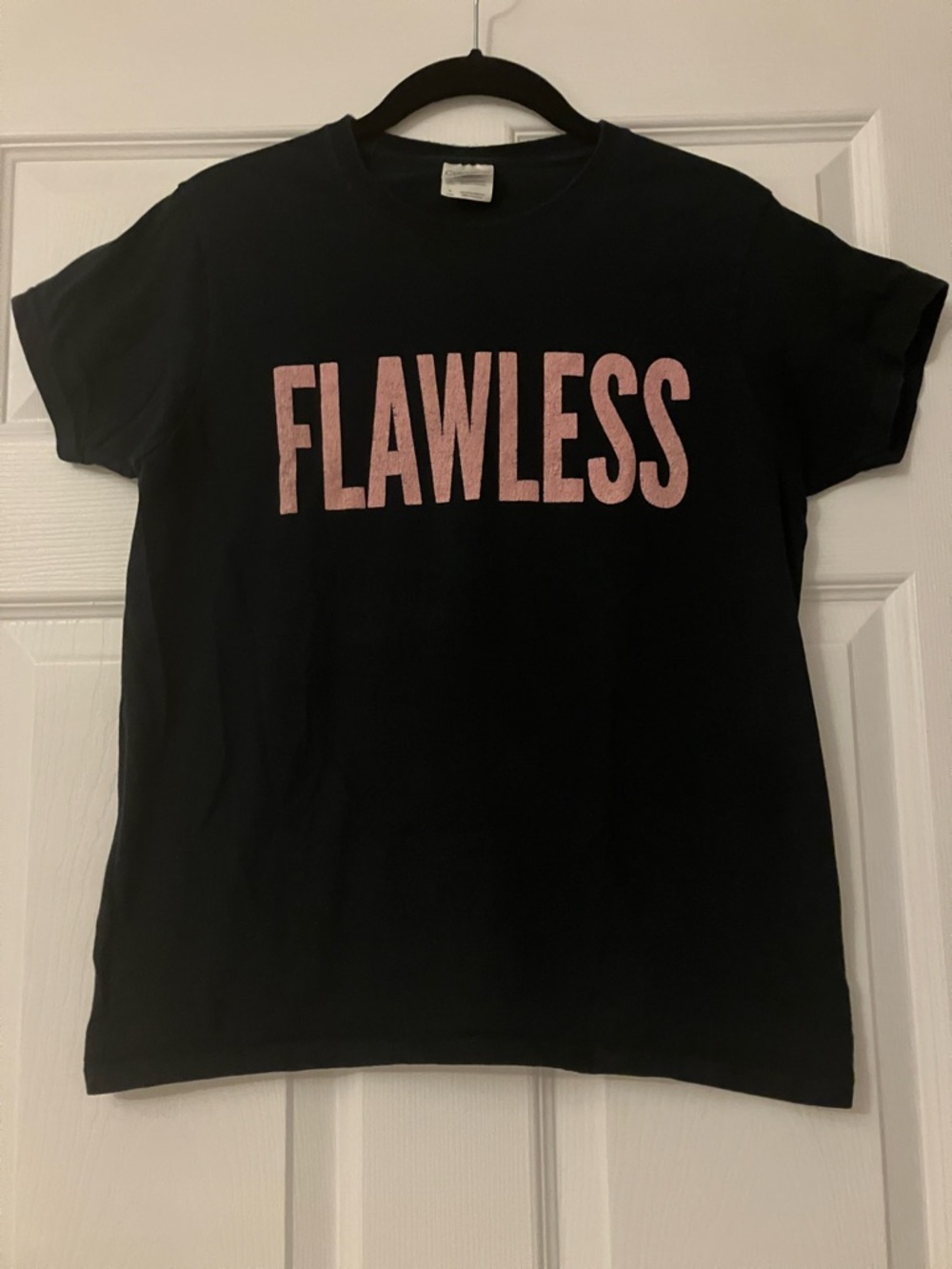 FLAWLESS Graphic Tee in Black with Pink Print
